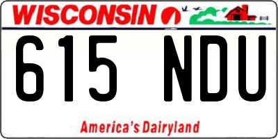 WI license plate 615NDU