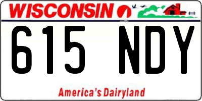 WI license plate 615NDY