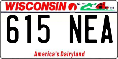 WI license plate 615NEA