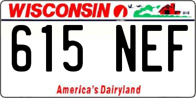 WI license plate 615NEF