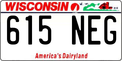 WI license plate 615NEG