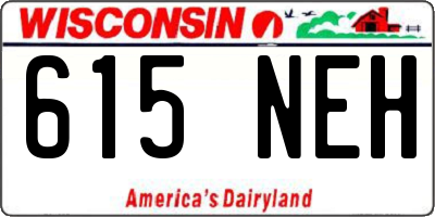 WI license plate 615NEH