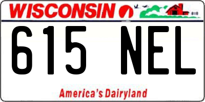 WI license plate 615NEL