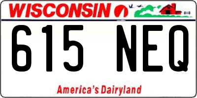 WI license plate 615NEQ