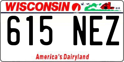 WI license plate 615NEZ