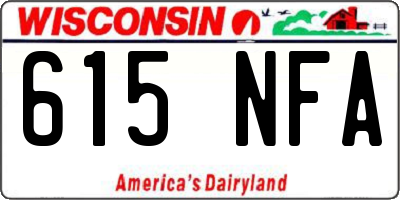WI license plate 615NFA