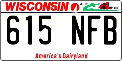 WI license plate 615NFB