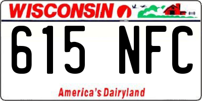 WI license plate 615NFC