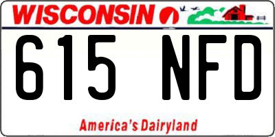 WI license plate 615NFD