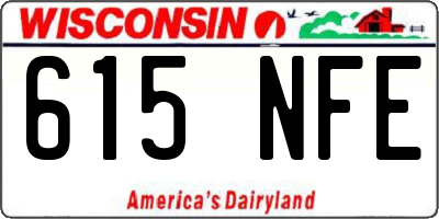 WI license plate 615NFE