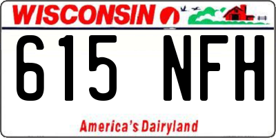 WI license plate 615NFH