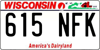 WI license plate 615NFK