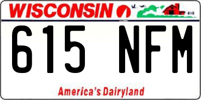 WI license plate 615NFM
