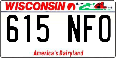WI license plate 615NFO