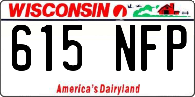 WI license plate 615NFP