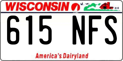 WI license plate 615NFS