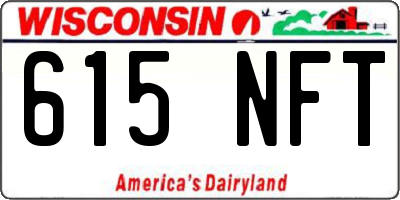 WI license plate 615NFT