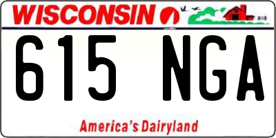 WI license plate 615NGA