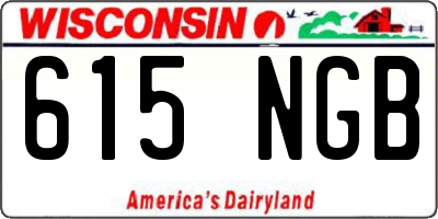 WI license plate 615NGB