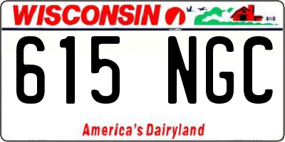 WI license plate 615NGC