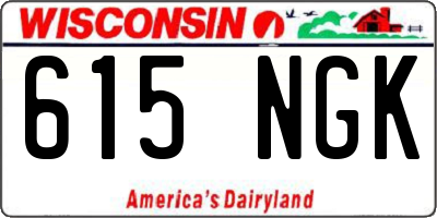 WI license plate 615NGK