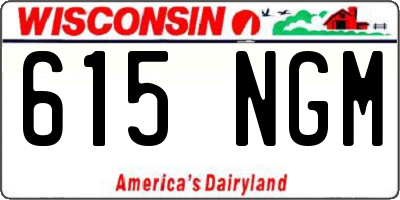 WI license plate 615NGM