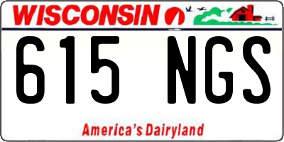 WI license plate 615NGS
