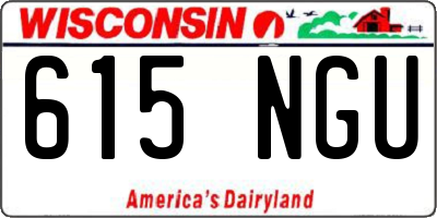 WI license plate 615NGU