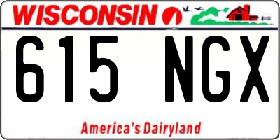 WI license plate 615NGX