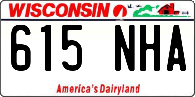 WI license plate 615NHA