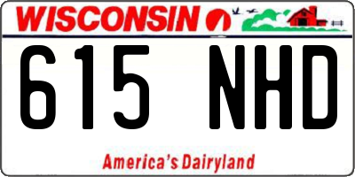 WI license plate 615NHD