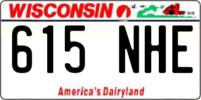 WI license plate 615NHE