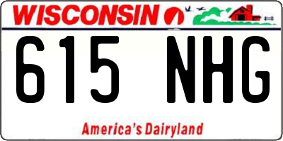 WI license plate 615NHG