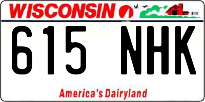 WI license plate 615NHK