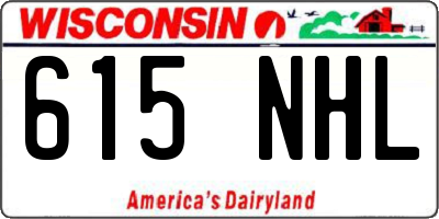 WI license plate 615NHL