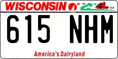 WI license plate 615NHM