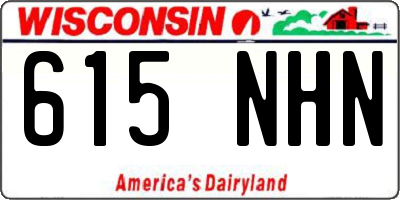 WI license plate 615NHN