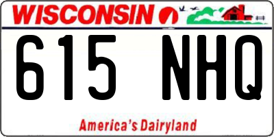 WI license plate 615NHQ