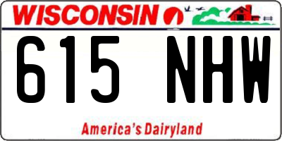 WI license plate 615NHW