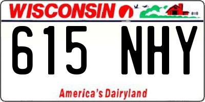 WI license plate 615NHY