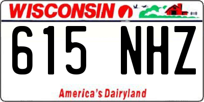WI license plate 615NHZ