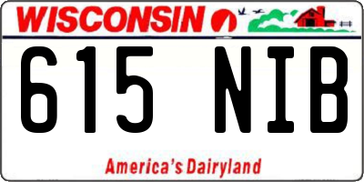 WI license plate 615NIB