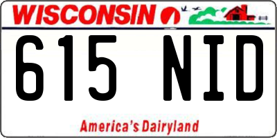 WI license plate 615NID