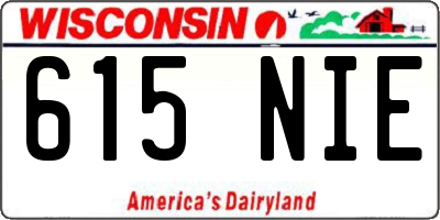 WI license plate 615NIE