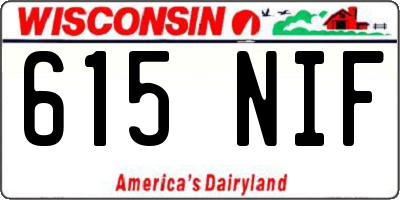 WI license plate 615NIF