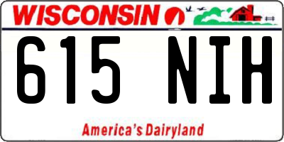 WI license plate 615NIH