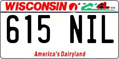 WI license plate 615NIL