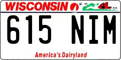 WI license plate 615NIM