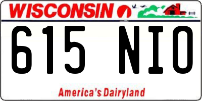 WI license plate 615NIO