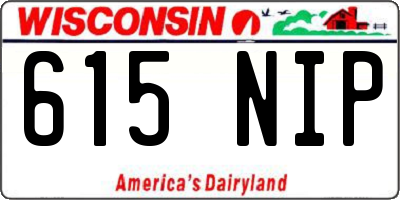 WI license plate 615NIP